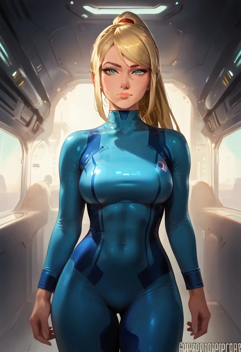 score_9, score_8_up, score_7_up, eyesHD, high gradient eyes, detailed eyes, high definition eyes perfect face,
Break.
1girl, (solo), Samus Aran , detailed eyes, black irises,standing , blue body suit, big thighs,
Break.
Spaceship, spaceship interior,