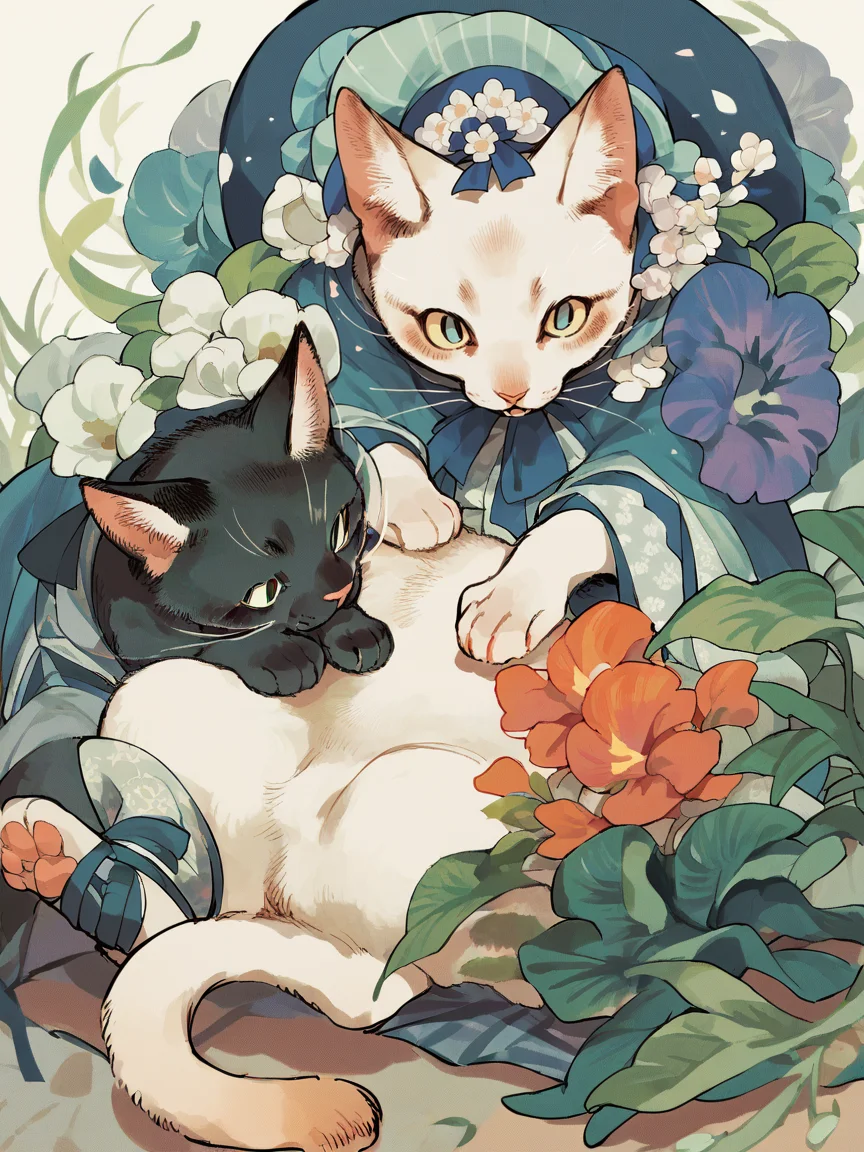 score_9, score_8_up, score_7_up, score_6_up, score_5_up,  <lora:tonbippoXLP:1> tonbippo, no humans, animal, cat