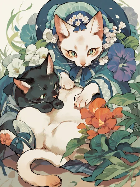 score_9, score_8_up, score_7_up, score_6_up, score_5_up, <lora:tonbippoXLP:1> tonbippo, no humans, animal, cat