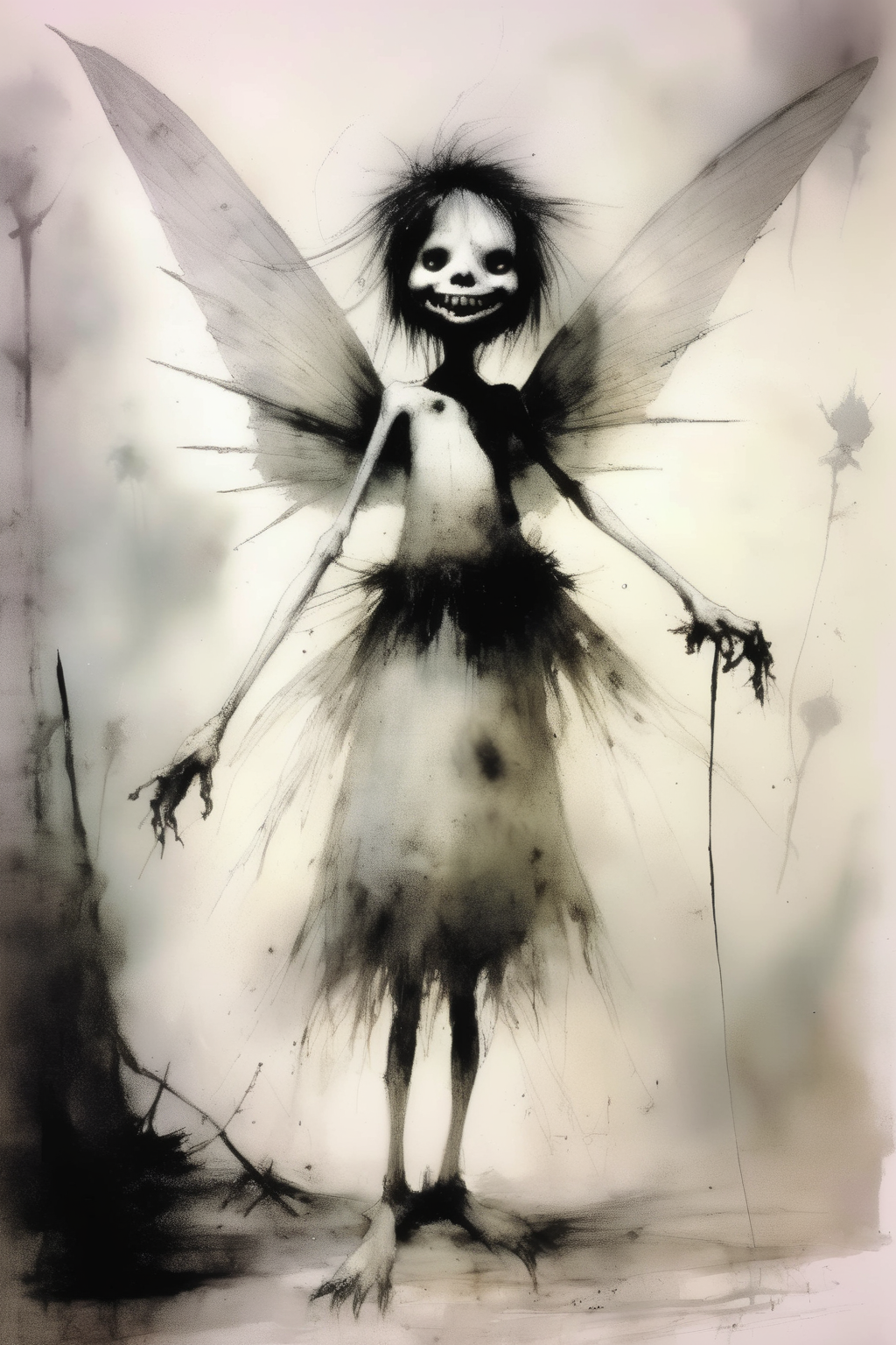 <lora:Stephen Gammell Style:1>Stephen Gammell Style - toothfairy in the style of stephen gammell