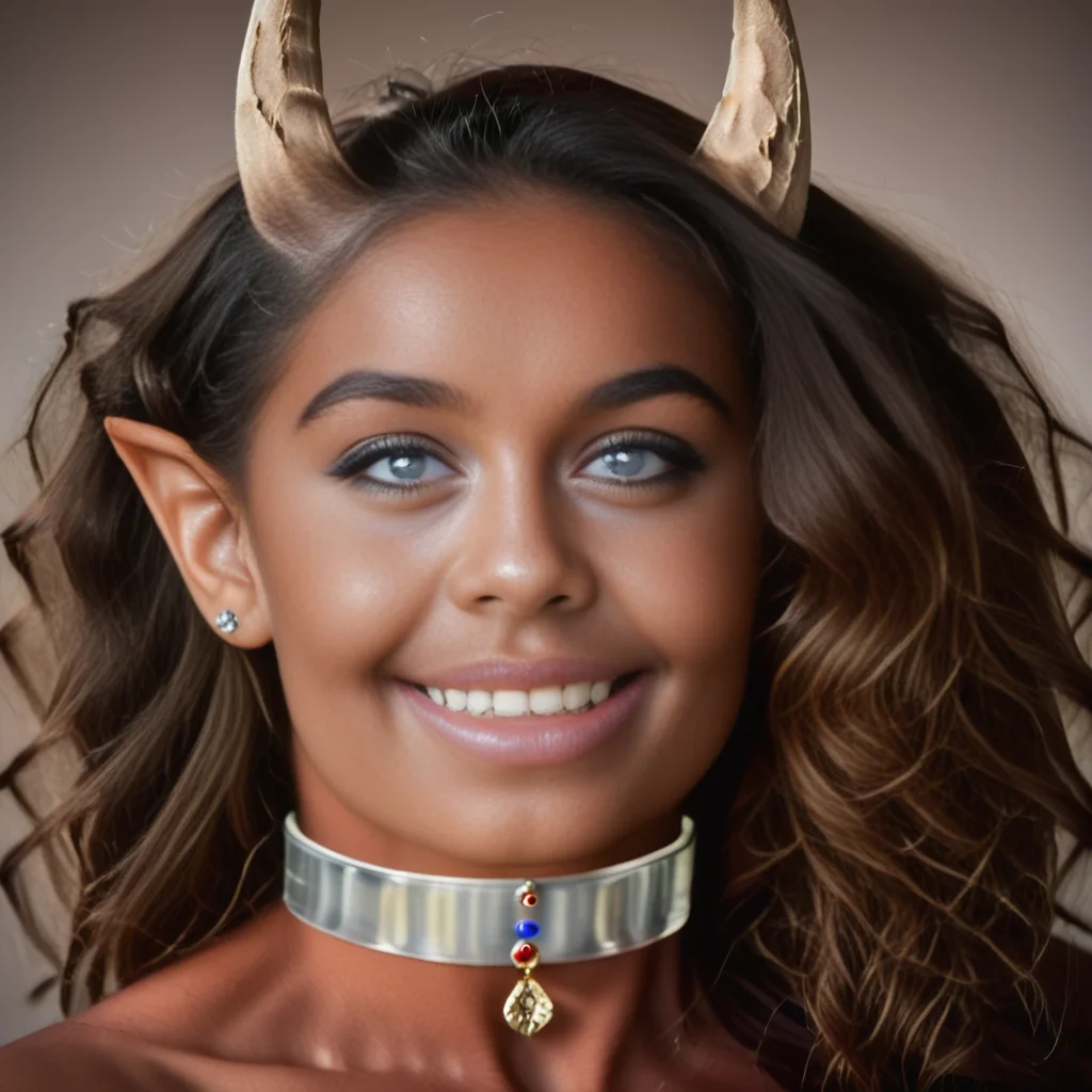 Anet_Valence_futanari a woman with horns on her head and a choker Anet Valence futanari Character