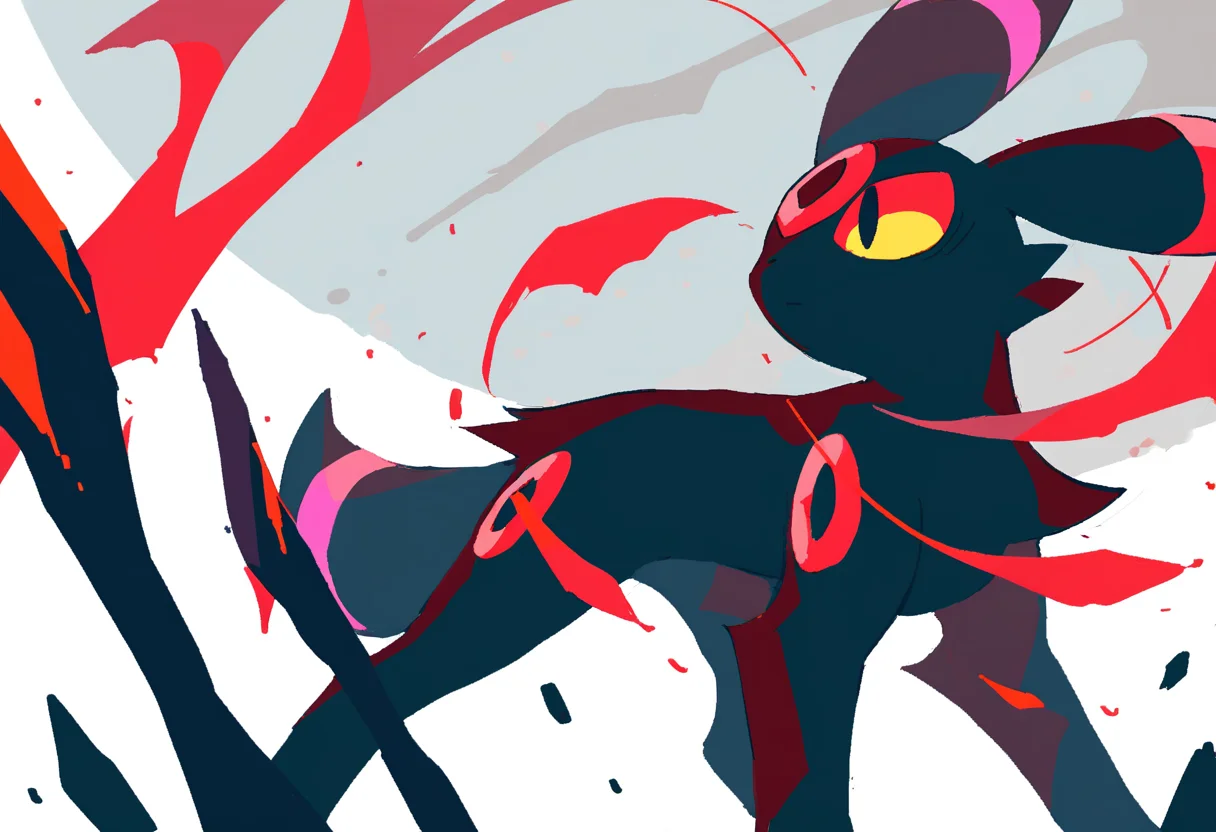 (masterpiece, best quality:1.1), solo, zerov:0.8, pokemon, umbreon, <lora:N11_ZeroV_V9_250101-000019:0.8>