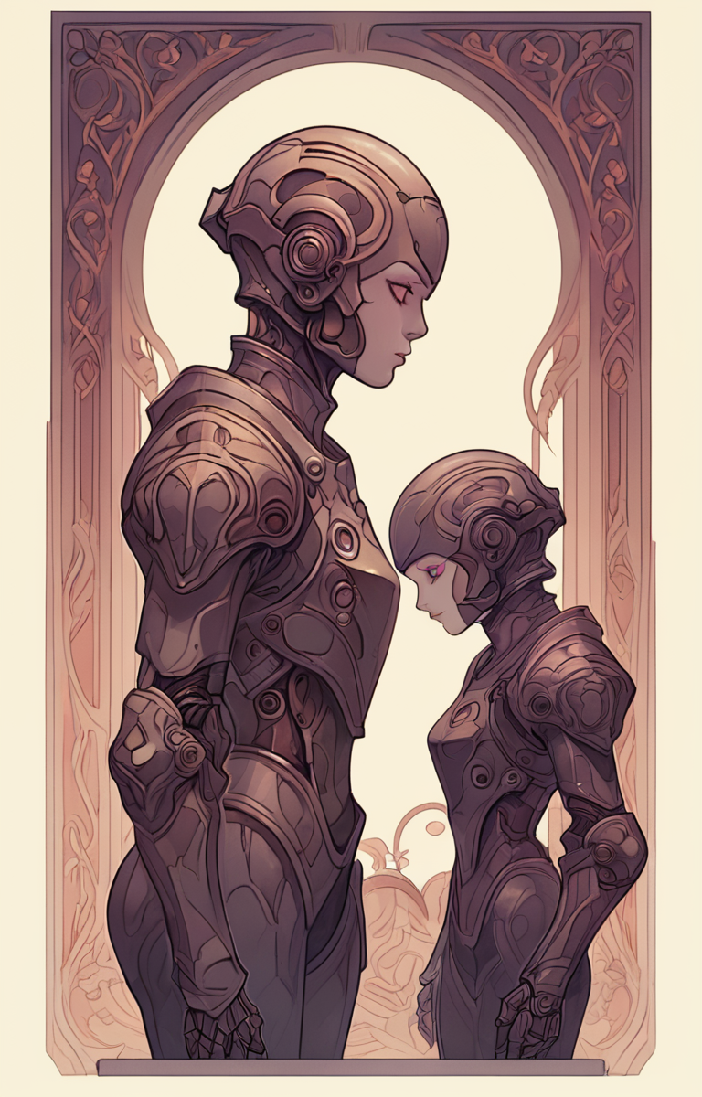 masterpiece,best quality,<lora:tbh33-sdxl:0.9>,illustration portrait of Housework robots