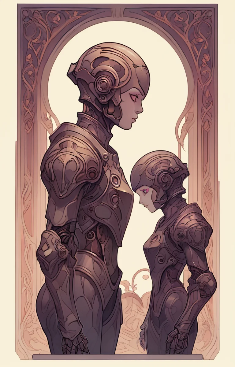 masterpiece,best quality,<lora:tbh33-sdxl:0.9>,illustration portrait of Housework robots