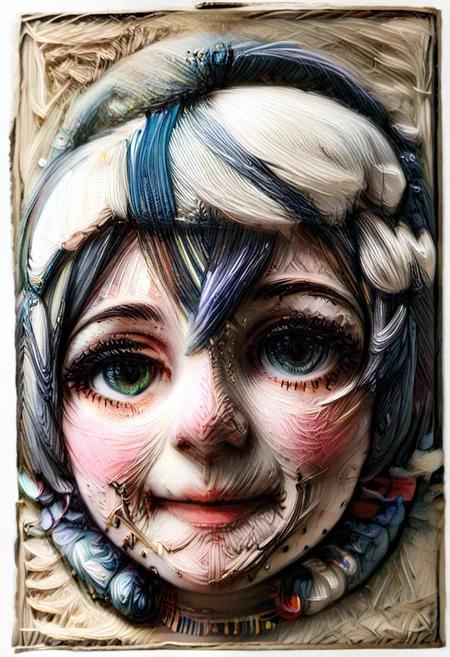 Yarnworld, painting, female face, 1girl, score_9, score_8_up, score_7_up, score_6_up, score_5_up, score_4_up, UHD, 8K, masterpiece, detailed, ultra_high_resolution, lots of detail, OverallDetailXL, detailxl, Masterpiece, 32k, (r3mbr4ndt:2.9), Rembrandt Style, fully dressed, chevreuse (genshin impact).