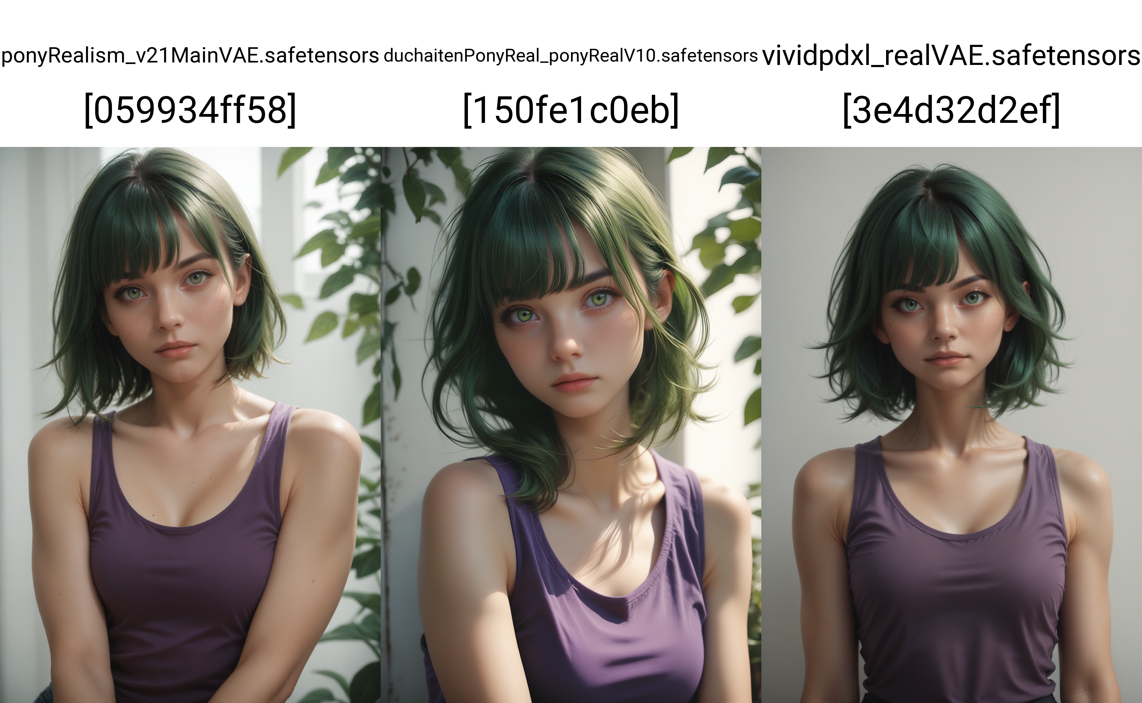score_9, score_8_up, score_7_up, rating_safe,
1girl, solo, purple tank top,
 <lora:Dark_Sylvie_Pony_v0.1:0.5> d4rksylv13, bangs, green hair, green eyes,