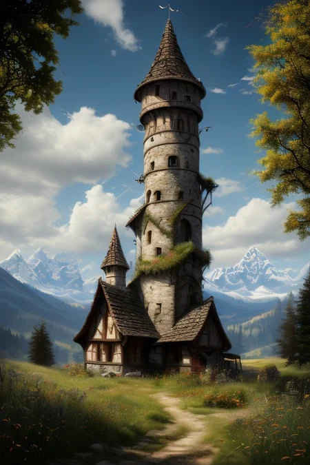 realistic analog photo, award winning photo,
fantfa, background, mountain, trees, foreground, field, house, farm, farmland, witow, a wizard tower, blue sky
high-quality, crisp, sharp, professional-grade, high-resolution, fine detail, accurate colors, low noise, fast shutter speed, wide dynamic range, precise focus, RAW, highres, 8k, uhd, High Dynamic Range, tonemapping, crisp details,