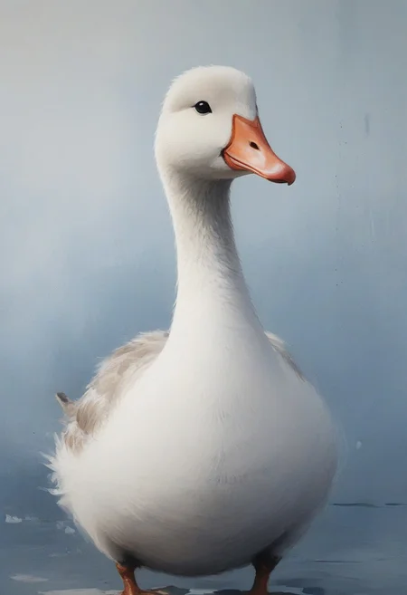 cute goose art painting wall art brush strokes friendly