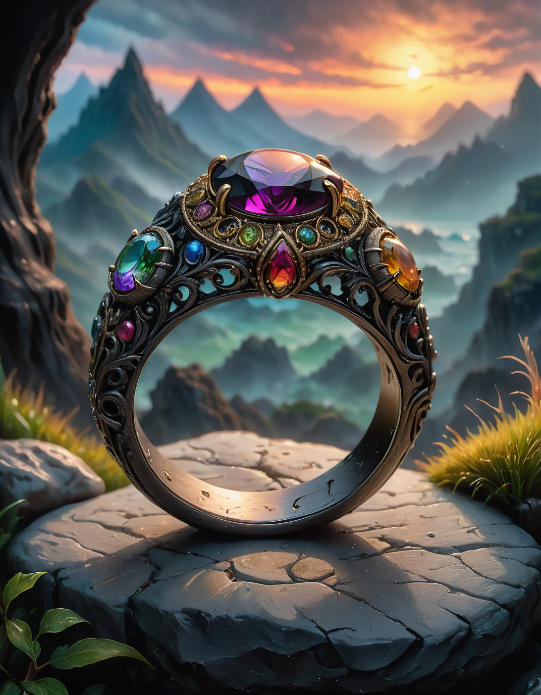 <lora:FaeTastic2:0.7>  Faetastic, (masterpiece, top quality, best quality, official art, beautiful and aesthetic:1.2), (photorealistic, ultra realistic 8k CG), raw photo, photo:1.5, realistic:1.5, photorealistic:1.5, ultra highres, 8k, texture skin, realistic skin, detailed skin, highest detailed, extreme detailed, 8k wallpaper, colorful, (dark magic), (grim), ring with the stone, (intricate details), (hyperdetailed), 8k hdr, high detailed, lot of details, high quality, soft cinematic light, dramatic atmosphere, atmospheric perspective (focus on), color Ink wash painting,