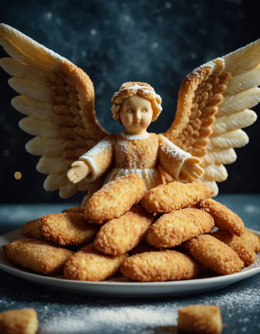 cinematic film still An angel made of breaded food
<lora:Breaded_Food_XL-000009:1>, , <lora:FILM_PHOTOGRAPHY_STYLE:0.25> . shallow depth of field, vignette, highly detailed, high budget, bokeh, cinemascope, moody, epic, gorgeous, film grain, grainy
