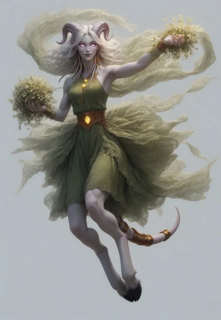 (absurdres, highres, best quality, masterpiece:1.4), 
score_9, score_8_up, score_7_up, score_6_up, 
detailed, 
detailed body, 
detailed face, 

(culDraenei, 
female, 
purple eyes, 
no sclera, 
no pupils, 
athletic, 
tall, 
slim, 
pale skin,
grey skin, 
long ears),

loose long green dress,  
yellow pendant, 
sleeveless, 

cheerful, 
(((full body))), 
posing, 
floating, 

(((white background, plain background))), 
(((no objects in background)))