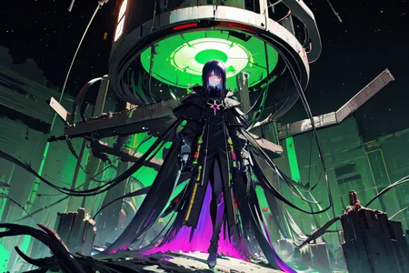 highly insanely detailed, masterpiece, top quality, best quality, highres, 4k, 8k, RAW photo, (very aesthetic, beautiful and aesthetic),
tsutomu nihei,nihei_tsutomu,blame!,blame gakuen!,abara,TNstyle,sidonia_no_kishi,buildings,mist,smoke,fog,machinery,tentacles,lantern,clouds,light particles,bones,dark sky,black sky,drainpipe,wire,dome,cables,tubes,industrial pipes,toha heavy industries,gauna,gauna mech,star \(sky\),starry sky,
<lora:blamev2:0.3>,
(1girl:1.3),
solo focus,
Clathrus_ruber,Lactarius_indigo,Mycena_chlorophos,mushroom,pure green background,pure magenta background,(fluid color background,Abstract colored fractal background,colour sequence background),âââ