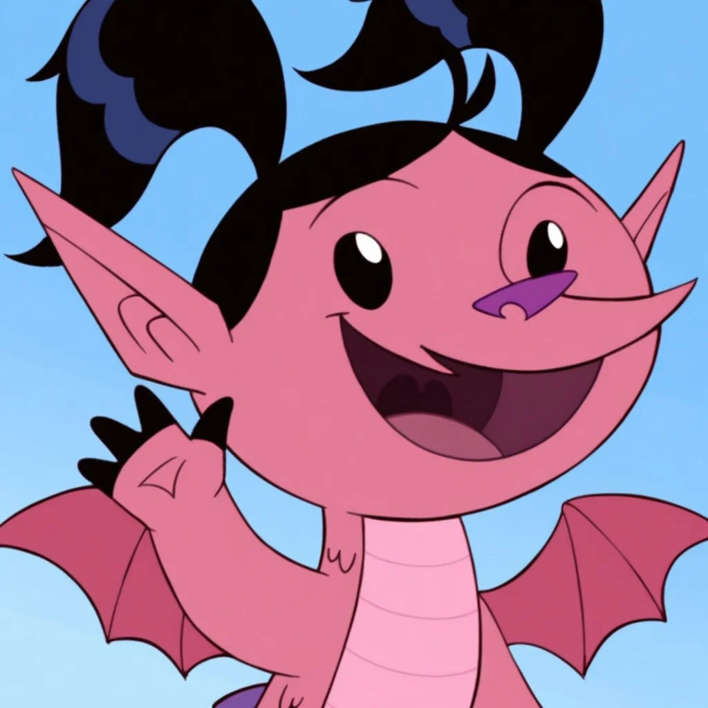 score_9, score_8_up, score_7_up, Expressiveh, masterpiece, best quality, highly detailed, realistic, zPDXL3, 1girl, solo, (HaleyLongDG, female furry, furry, anthro, dragon, scalie, black hair, twintails, black eyes, white pupils, purple nose, pink body, pink scales, small wings, pink wings, pointy ears, tail, claws), ((close-up, upper body, standing)), smile, tongue, open mouth, blue background, simple background, (looking at viewer), waving, (((4 fingers)))