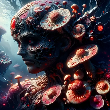 embedding:urn:air:sd1:embedding:civitai:530083@668135, fungal_world, multiple girls, wearing mushroom tights, And every shadow is armed with a dagger and a assassin's cloak
Night Like every night Drains blood,
A ghostly wall,
Drains blood,
veiny fungal skin, magenta bloody tears,PsychadelicChaos, (glossy, oily overlay)