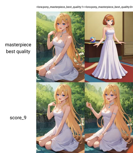 masterpiece best quality, 1girl, white dress
<lora:pony_masterpiece_best_quality:1>