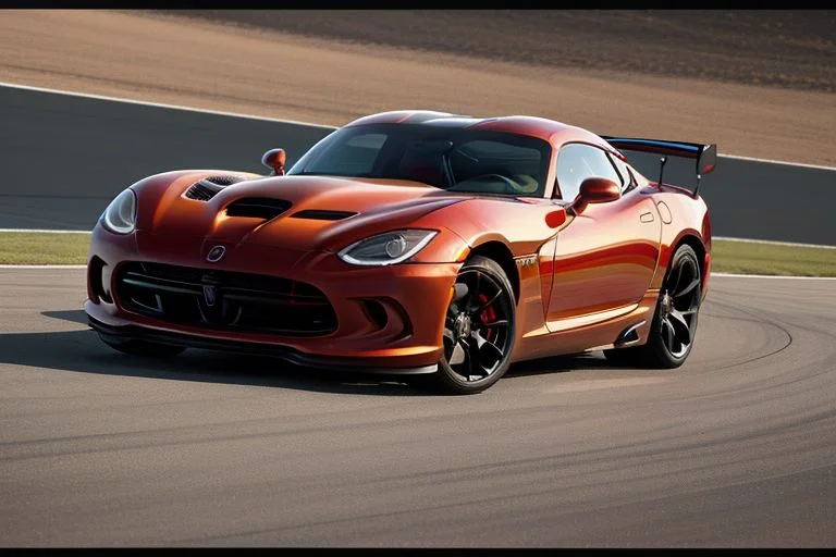 cars fantastic red, [Dodge Viper], speed, racing, intricate detail ,race track , HD. Photograph , in table((realism)), extremely high quality RAW photograph, ultra detailed photograph, sharp focus, high resolution, (detailed skin:1,3),high quality, film grain, Fujifilm XT3,Highly Detailed, movie, (Cinematic Photo:1.3) of (Realistic:1.3)