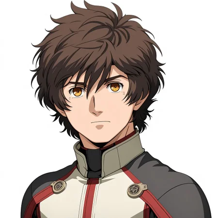 ASCIImasterpiece, best quality, solo, headshot, banagher_links, 1man, blcostume1, slim lean body, detailed symmetric eye, in front of a (plain white background: 1.2), 4k, 8k, intricate detail, soft lighting,