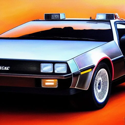 delorean, ultra-detailed,( ( franz-unterberger style ) )