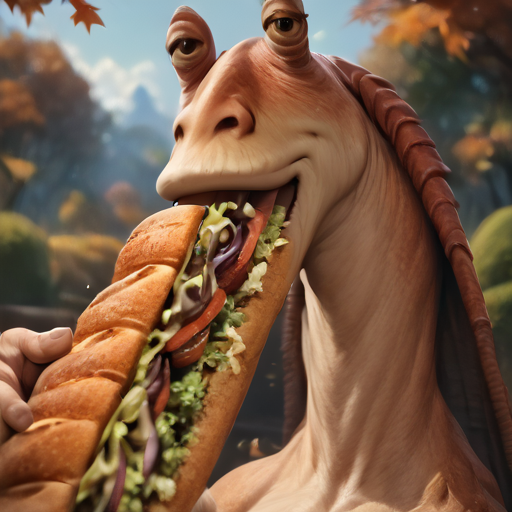 score_9, score_8_up, score_7_up, score_6_up, score_5_up, score_4_up,  PDbinx performing fellatio on a sandwich, 1boy, muscular, feral, pose2, looking at viewer, detailed, autumn, hesitant,deteriorating,  Holding with tail, <lora:epoch-000018:1>,  <lora:EatfreshPDXL:1>