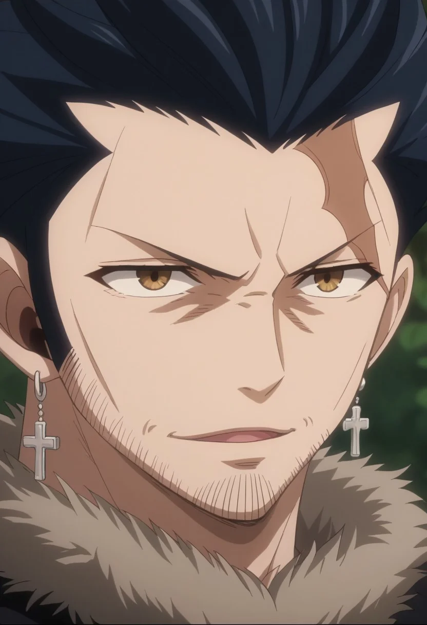 score_9, score_8_up, score_7_up, source_anime, rating_safe, Siltail, 1boy, male focus, anime screencap, silver cross earrings,