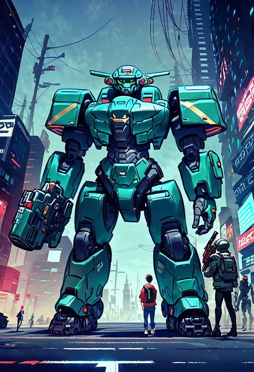 score_9,score_8_up,score_7_up,
mecha, science fiction, guarding, foggy city street, mecha, robot, legs, (giant battle canon), heavy armor, NOT SLEEK, NO WINGS, 1hand IS A BIG GUN, HEAD WITH EYES ONLY,