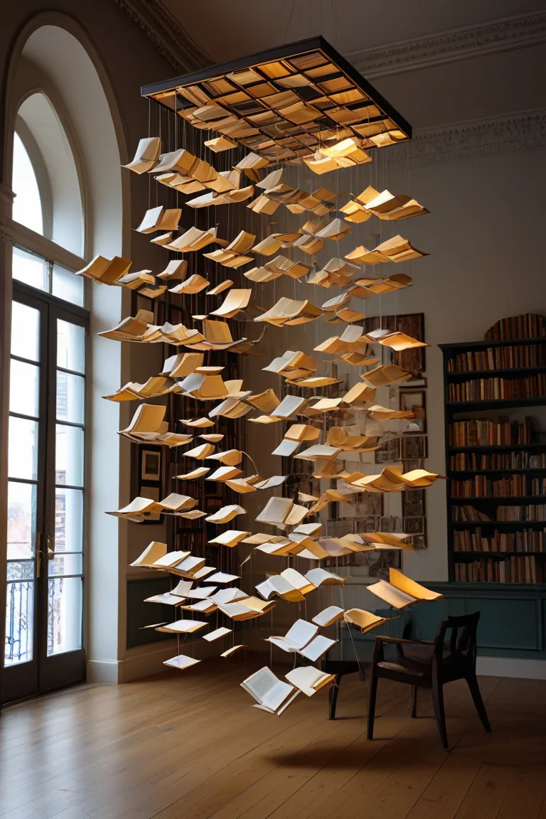 Imagine a captivating collection of literature suspended in mid-air, defying gravity. The books, bound in various colors and sizes, gently sway with the currents of an invisible force. Their pages rustle softly as if whispering stories untold. This enchanting display invites you to explore the magical world of floating books.