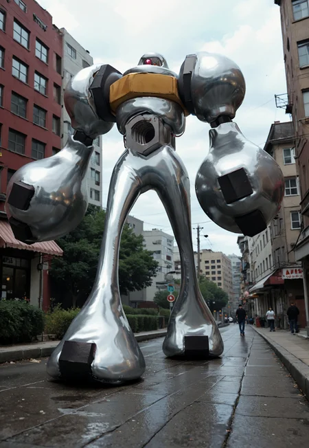 Zpdxl3,Score_7_up, score_8_up, full body, macro, low angle, realistic 
BREAK,
pokemon Gmax_mel, one red eye, long legs, liquid body, giant, walking, outdoors,