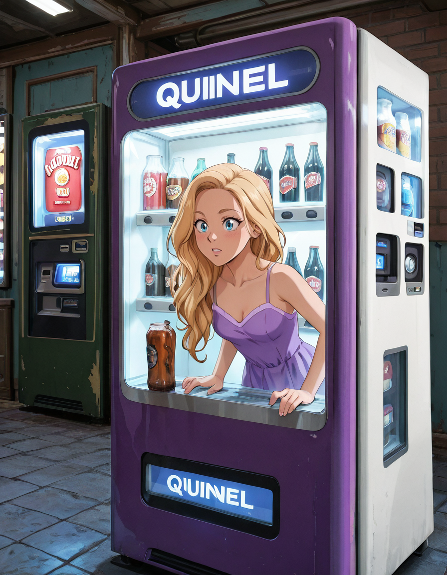anime artwork masterpiece, best quality,  <lora:VendingMachineQuiron_illus:1>    vendingMachineQuiron ,  trapped inside a denim blue vending machine, stuck in  object, stuck, public use,  a beige vending machine , beer, soda, soft drinks,  glass of beer, beer bottle, wine bottle, claw_machine , trapped inside, , solo, Rapunzel (Tangled): Rapunzel's long golden hair, purple dress, and adventurous spirit make her a favorite Disney princess character to cosplay., . anime style, key visual, vibrant, studio anime,  highly detailed
