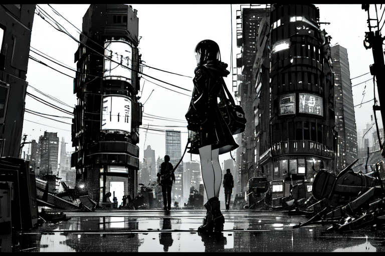 highly insanely detailed, masterpiece, top quality, best quality, highres, 4k, 8k, RAW photo, (very aesthetic, beautiful and aesthetic),  
tsutomu nihei,nihei_tsutomu,blame!,blame gakuen!,abara,TNstyle,sidonia_no_kishi,(deep horizon,giant room,space,spacecraft,city ruins,mausoleum,tower),letterboxed,air conditioner,wire,cables,tubes,industrial pipes,star \(sky\),starry sky,clouds,tentacles,light particles,machinery,lantern,drainpipe,bones,buildings,toha heavy industries,ventilation fan,ventilation shaft, 
<lora:ABARA:0.6>, 
(1girl:1.3), 
solo focus, 
((pedestrian hell)),((busy street in taiwan)),taipei road,scooter,motorcycle,wind,trees,crowd,traffic light,road sign,cityscape,shopping,storefront,signboard,building,greenery,city-life-overload,night,neon lights,((raining)),rain,wet street,reflection,wet clothes,off-white white background,âââ