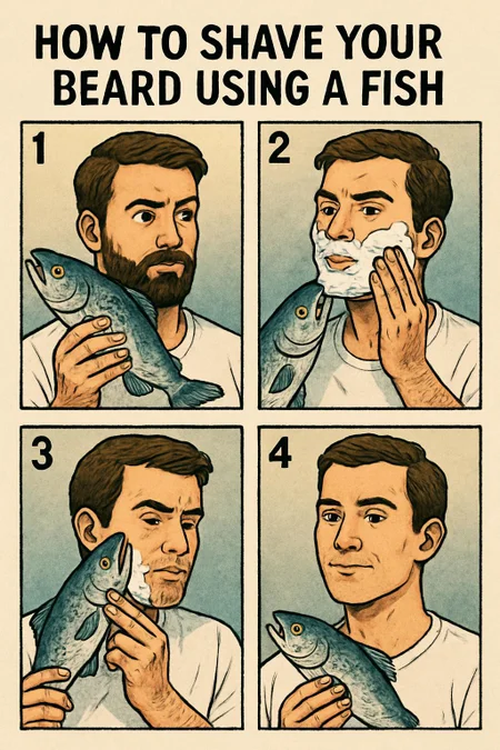 Tutorial: how to shave your beard using a fish