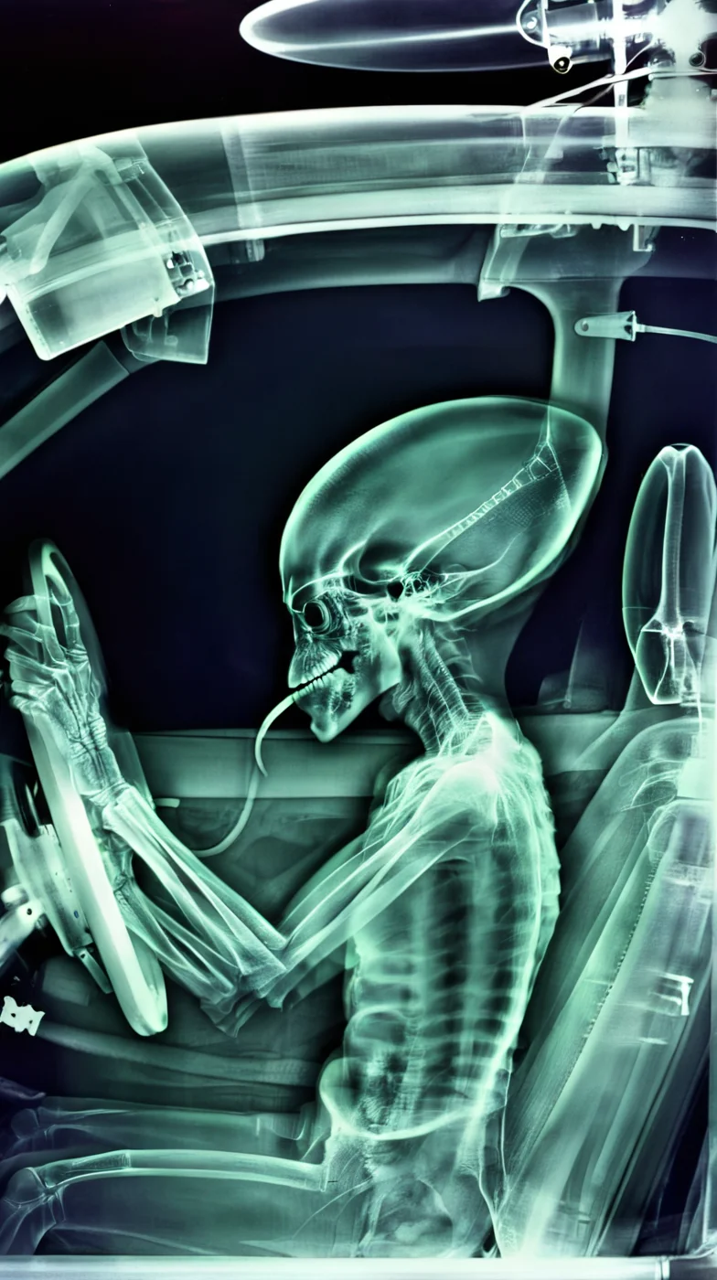 xraye1 alien in car <lora:xrayeffect:1>