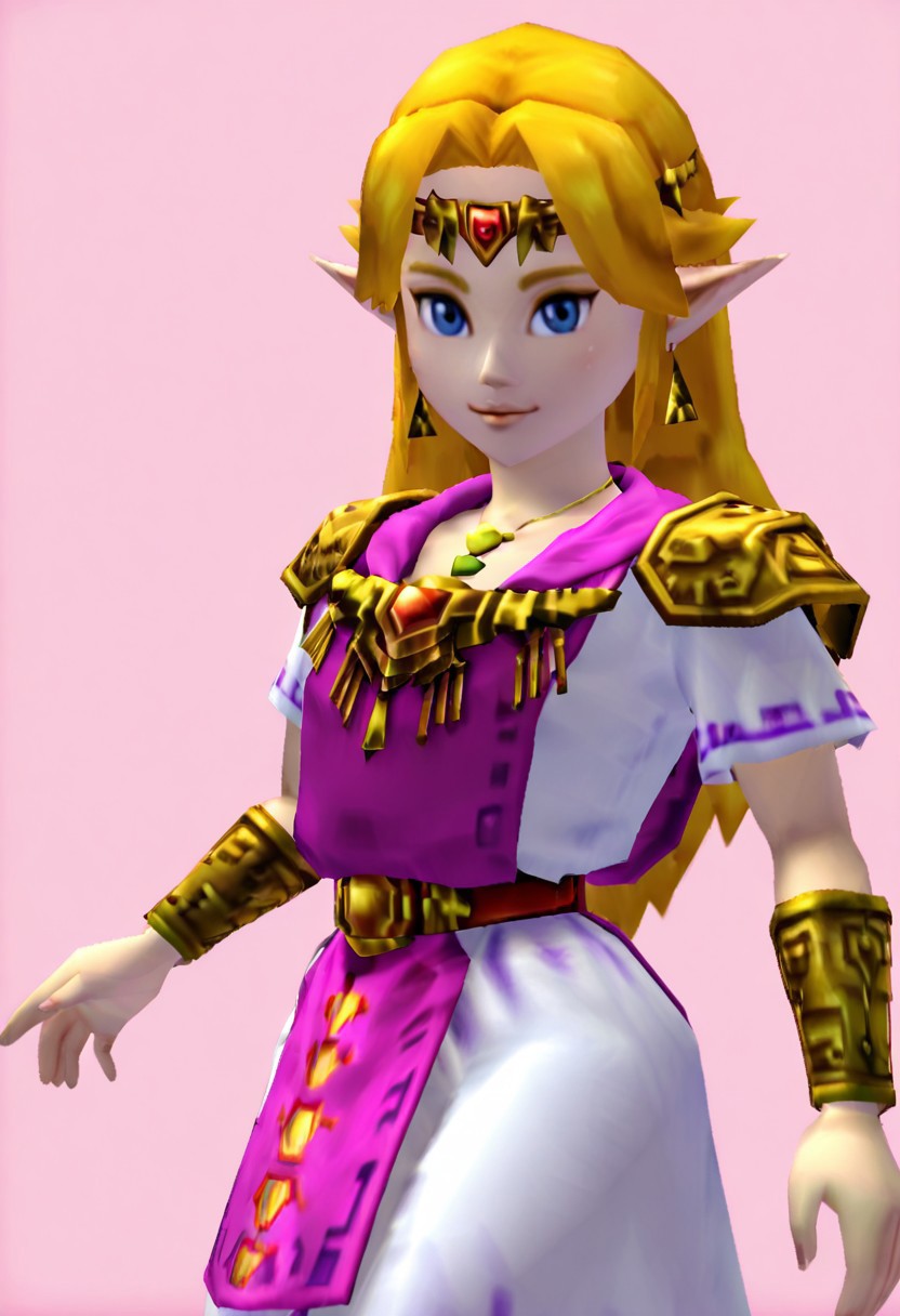 zzUZelda, blonde hair, jewelry, dress, pink tabard, triforce, circlet, armor, earrings, necklace, shoulder armor, tiara,
,curvy, smile, looking at viewer, pretty background, dynamic pose,