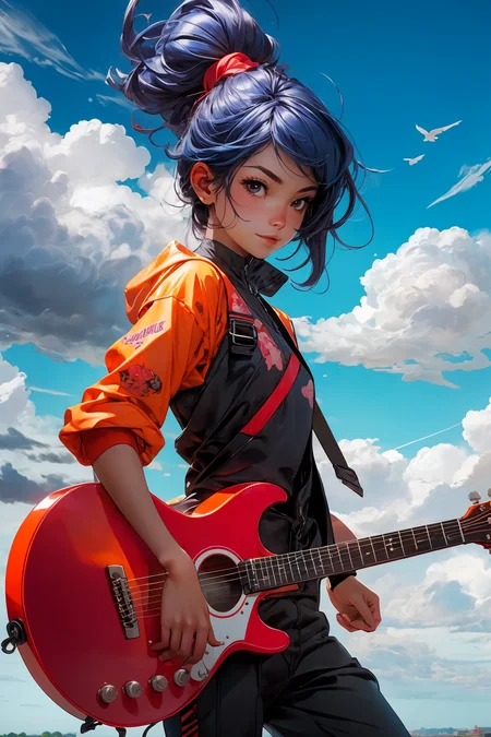 a girl playing guitar,
<lora:more_details:0.4>
 <lora:Cosmic anime-oil fusion v2:0.4> 
<lora:AnimeVibesV3:0.25> animevibes, 
<lora:3DMM_V11:0.5> 3DMM 
<lora:midjourney_20230624181825:0.4> midjourney ,
 <lora:LAS:0.25> colorful, clouds, 
<lora:msw_locon-t2:0.45>
 <lora:wuxia2:0.5> gu, shiny, shiny hair, shiny skin, shiny clothes