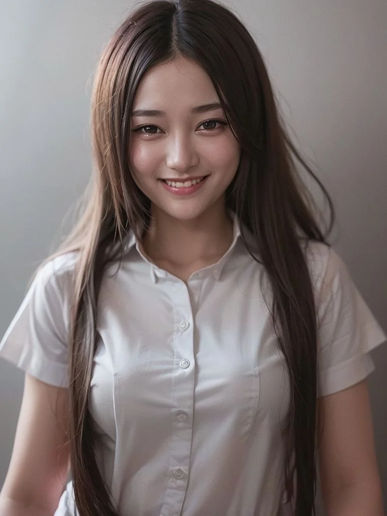 <lora:zyd232_ChineseGirl_v1.6:0.6>, (grey background:1.5), (photorealistic:1.4), (best quality:1.0), (ultra highres:1.0), 8k, RAW photo, (masterpiece:0.2), 1girl, beautiful skin, detailed skin, big smile, teeth, (uniform:1.5)