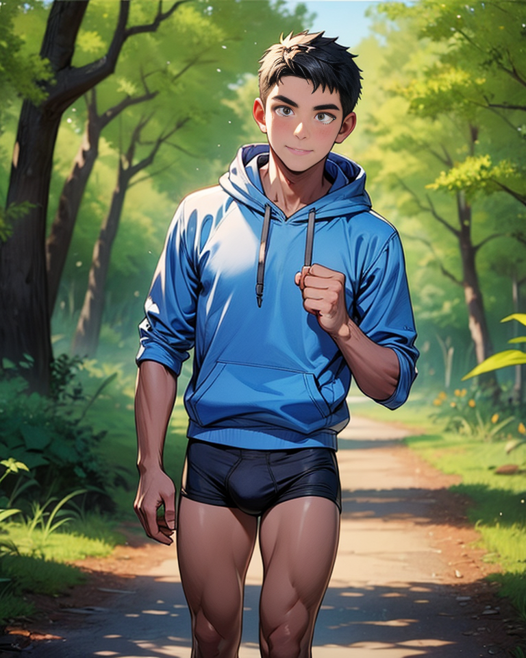 score_9, score_8_up, score_7_up, BREAK,1boy, caucasian, 22 years old, black hairs,hoodies, man underwear briefs, casual hike through the woods,
<lora:add_detail:1>,  epiCPhoto <lora:bulgeJ8_concept-000004M:0.6> bulgeJ8,