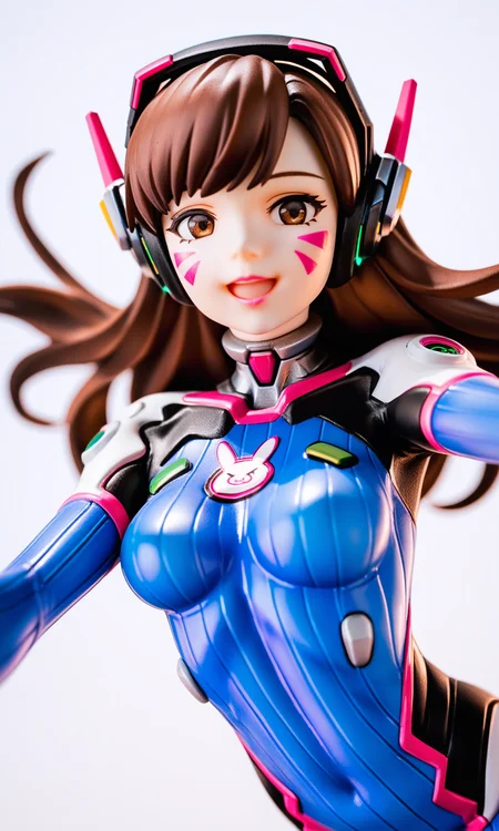 score_9,score_8_up,score_7_up,source_anime,
1girl,overwatch,d.va,solo,long hair,whisker markings,bodysuit,brown hair,facial mark,gloves,breasts,brown eyes,pilot suit,cowboy shot,headphones,white gloves,medium breasts,swept bangs,skin tight,animal print,bangs,bunny print,ribbed bodysuit,facepaint,pink lips,white background,smile,rabbit print,open mouth,:d,impossible clothes,collarbone,taut clothes,blue bodysuit,simple background,looking at viewer,
