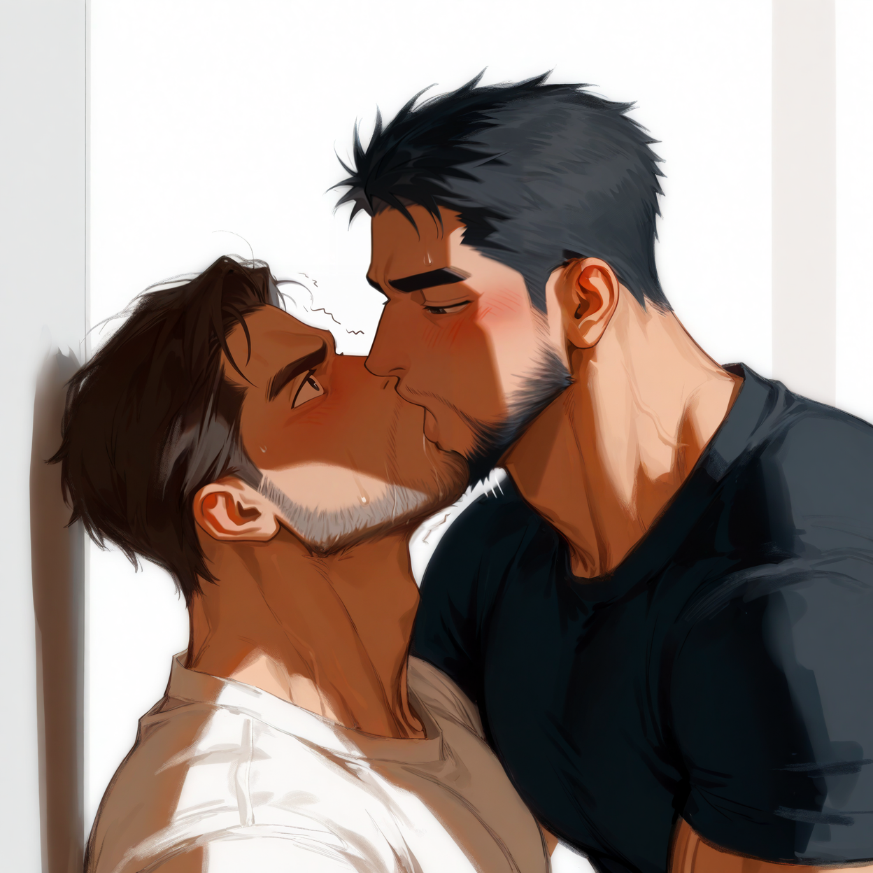 <lora:forcedkiss_illus-07:.75>, ((forced kiss, 2boys))
(very short hair, beard, bara, mature, facial hair, stubble, beard, full beard, sideburn, beard, a lot of beard, ), facial hair,male focus, muscular male, muscular male, bara, mature,  bara, mature, aixiwuganda_(20222192), very awa, masterpiece, best quality, absurdres, newest, perfect quality, detailed background, intricate details,
<lora:slider_Body Type_alpha1.0_rank4_noxattn_last:3><lora:Anime Summer Days 2 Style SDXL_LoRA_Pony Diffusion V6 XL:.6><lora:slider_cfg_scale_boost:.7><lora:Artist6p:.55>, Artist6p, Artist04p,<lora:slider_il_brightness_slider_d1:-1><lora:slider_il_contrast_slider_d1:-1><lora:slider_DarkSlider1.2_alpha1.0_rank16_full_300steps:-.6>