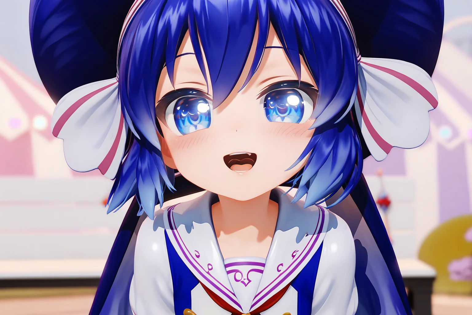 score 9, score 8 up, score 7 up, rating explicit,
detailed background, close up, face,
una, blue eyes, detailed eyes, light smile, open mouth,
shiny skin, blush, shirt, skirt, outdoors, <lora:una.pony:1>