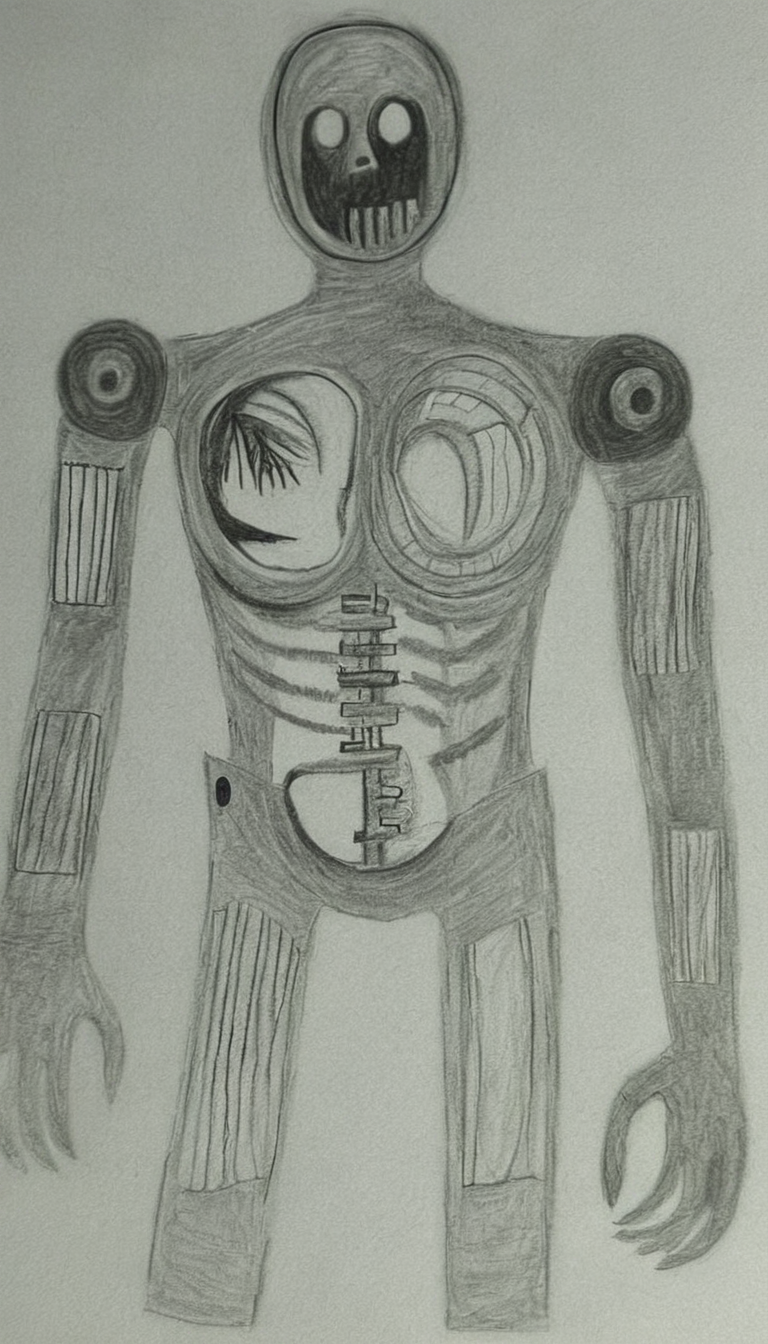 ghost machine <lora:DD-Drawing-XL:1> black, and, white, drawing