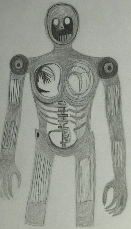 ghost machine <lora:DD-Drawing-XL:1> black, and, white, drawing