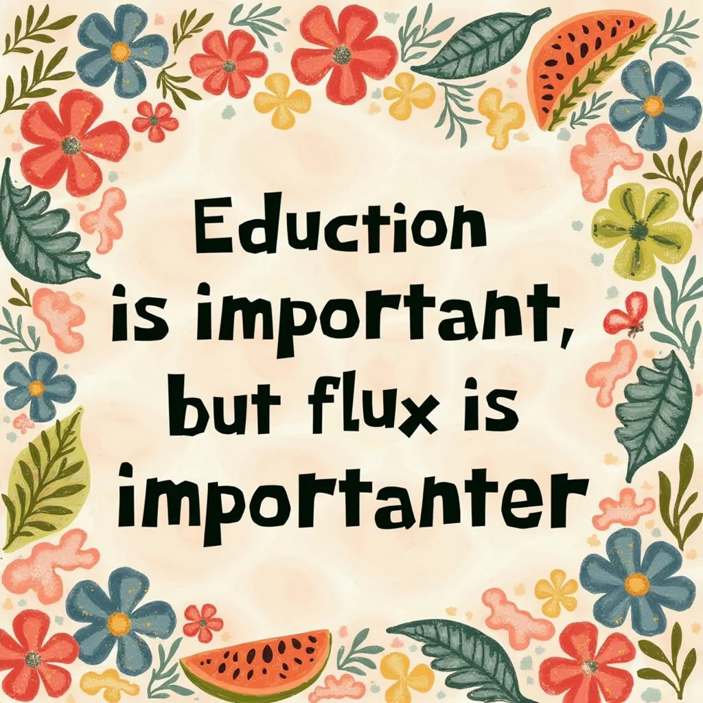 Text "eduction is important, but flux is importanter"  , aidmaSpongebobText