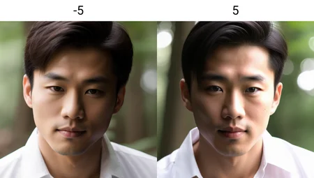 handsome asian man, white shirt, forest, closeup <lora:light_slider_v10:-5> 8k,4k