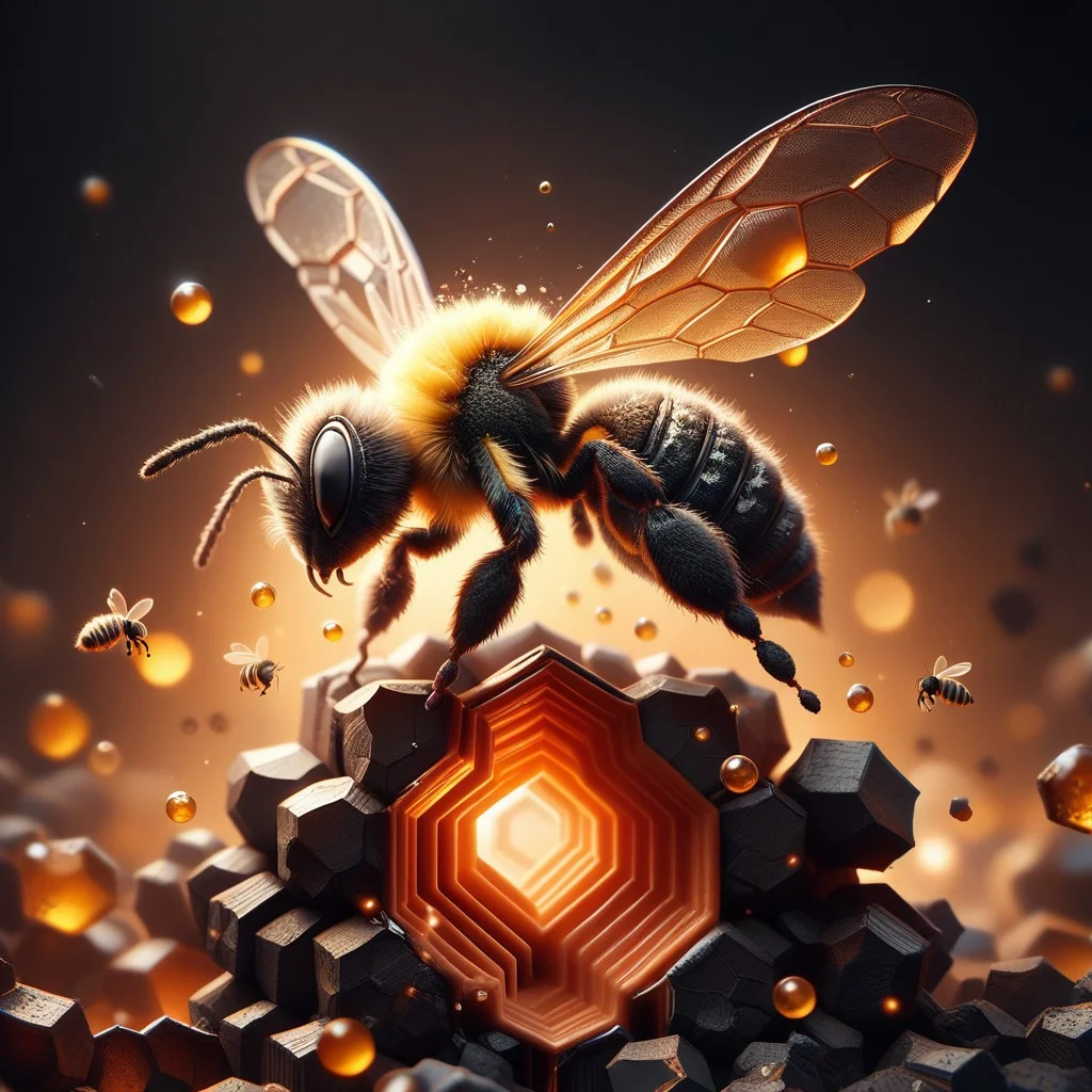 score_9_up, score_8_up, score_7_up, score_6_up, bee, honeycomb, anthracite, coal, bee made of anthracite coal,