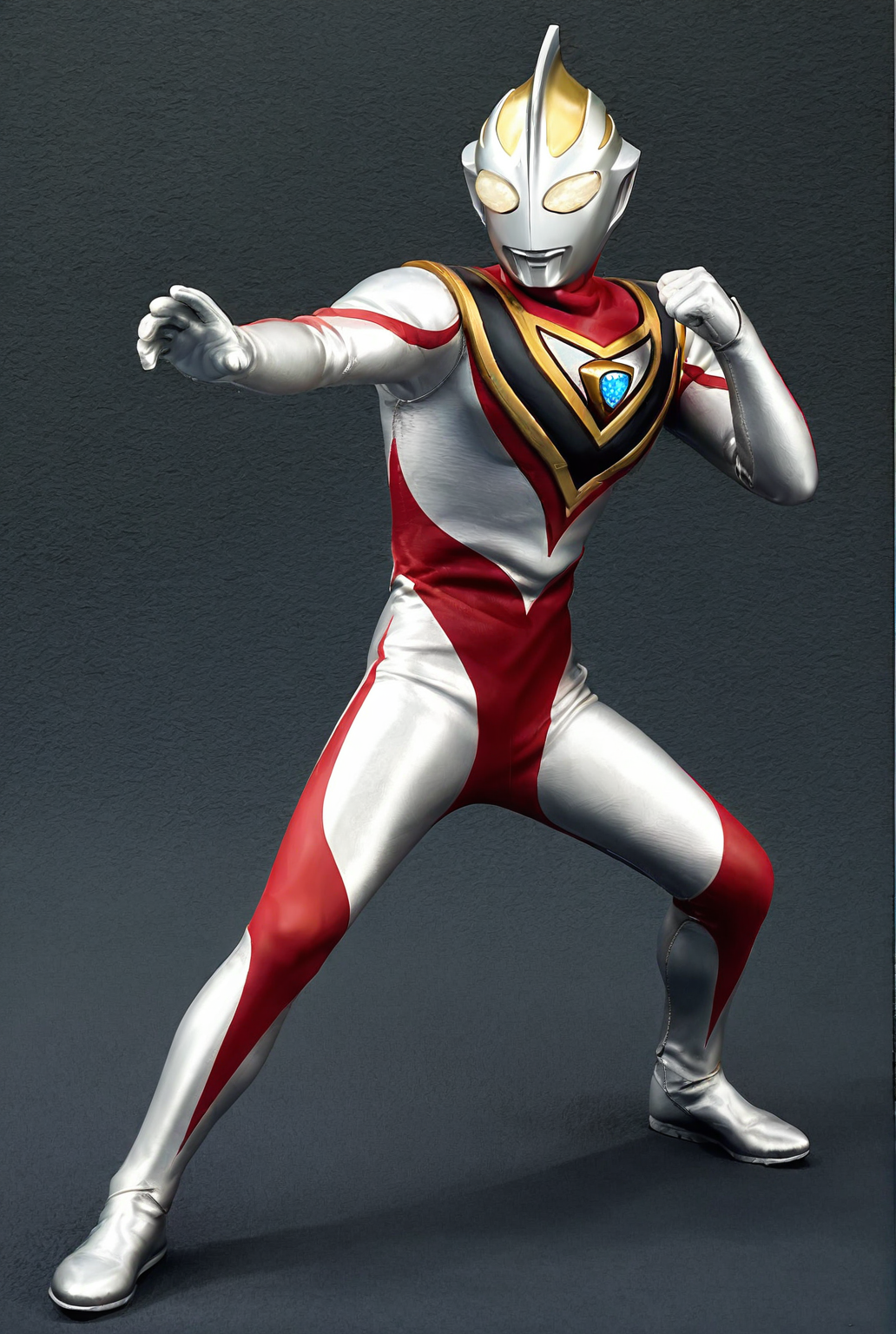 score_9,score_8_up,score_7_up,male focus,ultra-detailed,high resolution,digital painting,8k,1boy,solo, male focus,detailed face,tokusatsu,alien,yellow eyes,bodysuit,fighting stance,<lora:add-detail-xl:1>,<lora:Ultraman Gaia:0.8>,ultraman gaia,<lora:League_of_Legends__illustrious-XL:0.5>,