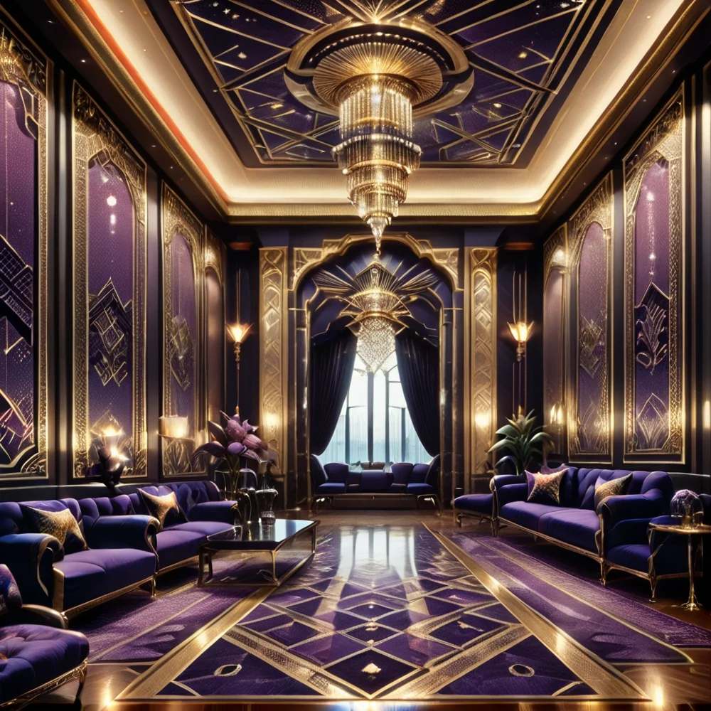 score_9, score_8_up, score_7_up,,
<lora:artdecostyle_v2Pony:0.8>,
artdecostyle_v2,
Stylish room, geometric patterns, bold colors, sleek furniture, chrome accents, plush upholstery, elegant lighting, mirrored surfaces, art deco decor, luxurious feel
