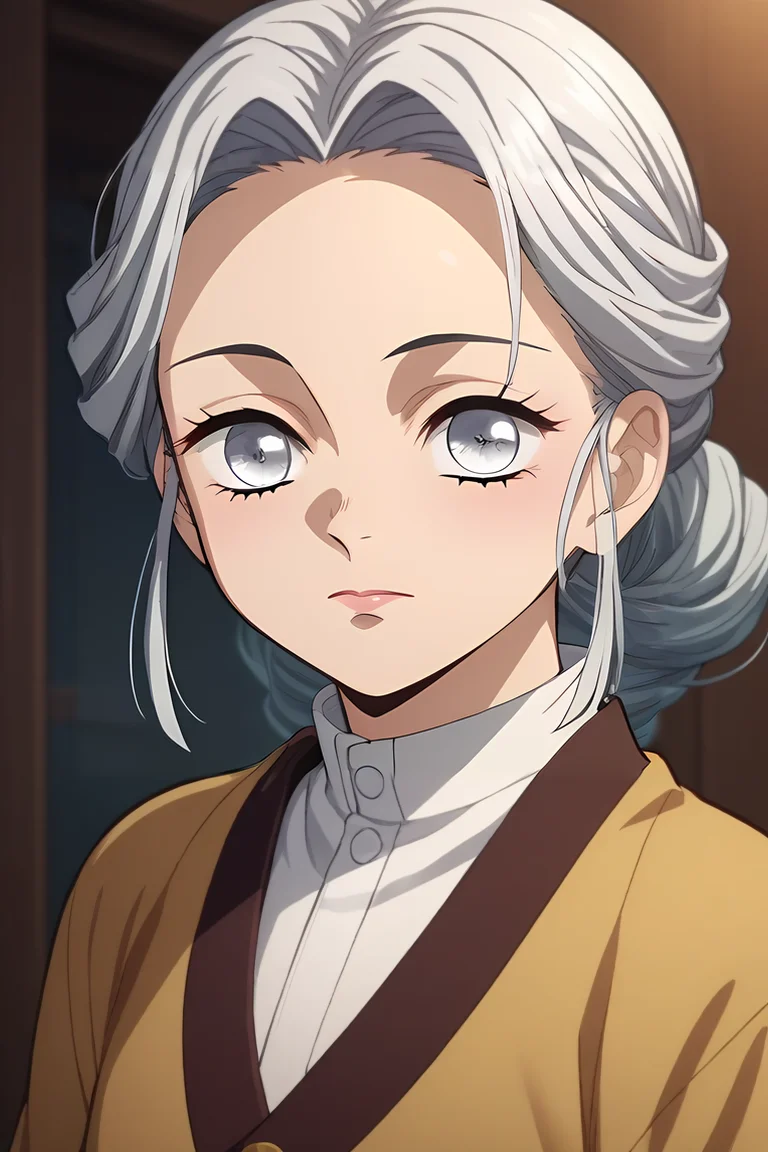 score_9, score_8_up, score_7_up, source_anime, , anime screencap, anime coloring, official style, looking at viewer, upper body, depth of field, 1girl, silver eyes, chestnut hair,, solo, steampunk, <lora:kimetsu_no_yaiba_style_pony:0.78>, kimetsu_no_yaiba_style, <lora:sdxl_lightning_8step_lora:1>,