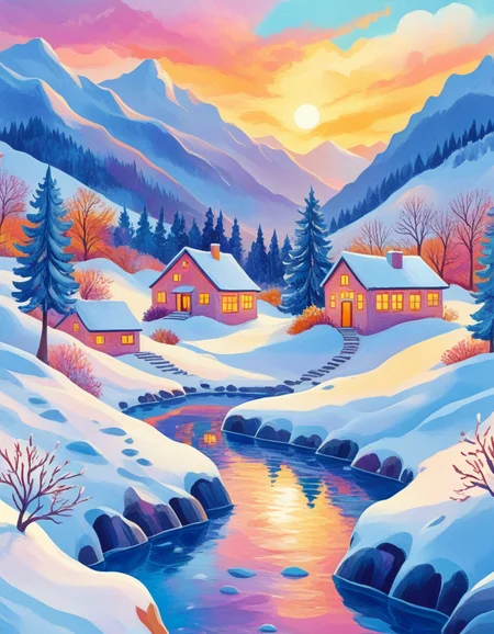 novuschroma style landscape in winter <lora:106_novuschroma_1:1>