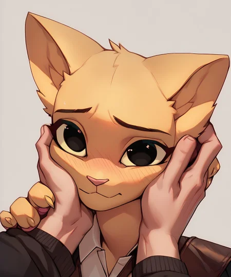 <lora:Ear_Rub_PDXL:0.9> <lora:katia_managan_ponyXL_v1.2:0.9>