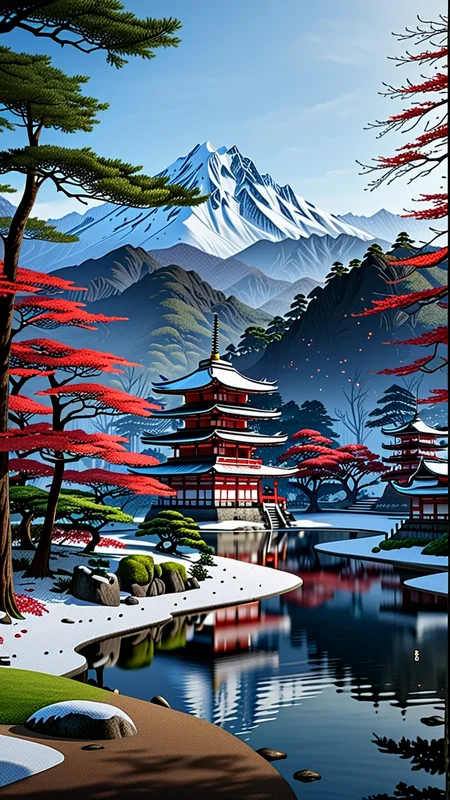 score_9, score_8_up, score_7_up, detailed, (masterpiece:1.2), (realistic:1.3), (Best quality:1.3),beautiful landscape,exquisite,(4k), 8k,, The image is of a room. The room has large glass windows. Outside of the windows is a beautiful scenery. The sky is orange and yellow and the sun is setting. There are mountains in the background. The ocean is in front of the mountains. There is a tree on the right side of the image. The floor of the room is made of wood.