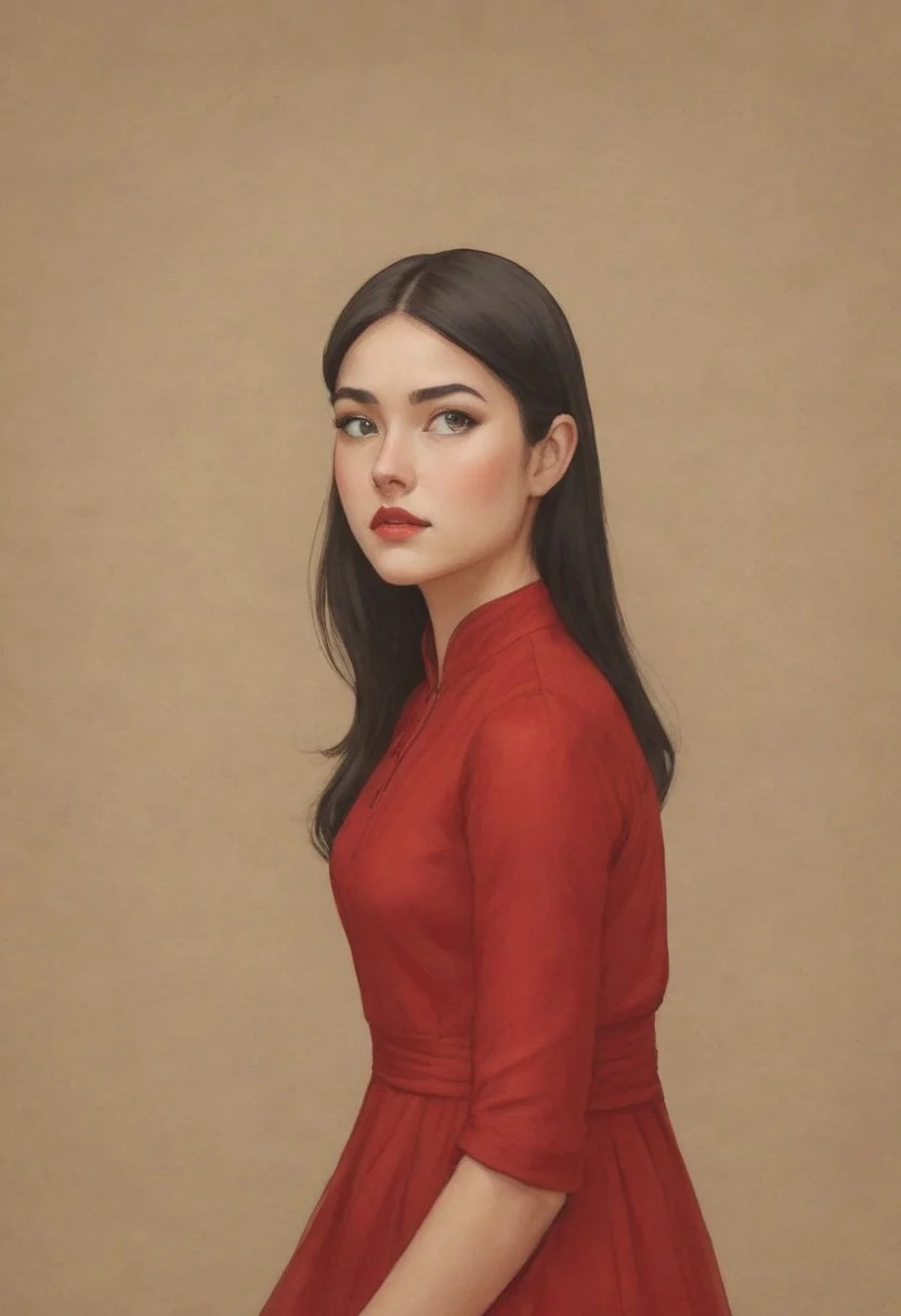 on parchment,"Ilya Kuvshinov" style.
Portrait of "Gorgeous girl With ((green)) Eyes". red silk dress, Claudia, lipstick,
intricate details, (depth of field,bokeh:1.2), full-body photograph , cute girl, adorable, petite, long black hair, white strip in hair, long flowing hair, innocent, perfect face, beautiful face, bttrfrckl, bimbo lips, red silk . Ray-Tracing. Anti-Aliasing. Realistic soft shadows. Low saturation colors. Insane quality. Insane resolution. Insane details. Masterpiece. 32k resolution.